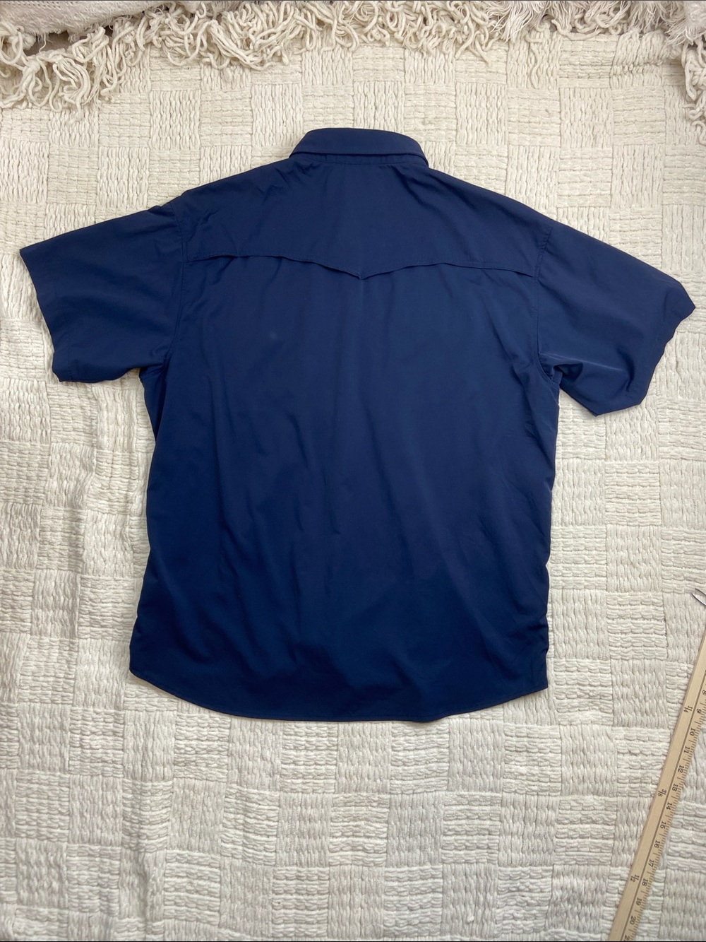 Poncho The Del Mar Western Performance Short Sleeve Shirt Navy XL - Picture 5 of 13